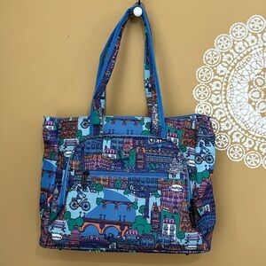IT luggage travel tote bag w/ padded device compartment in cute Parisian pattern